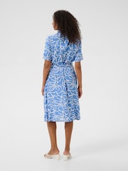 Kaffe Blue KAemine Short Sleeve Printed Dress - Image 2 of 5