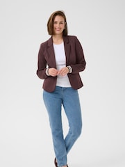 Kaffe Red Kinnie Long Sleeve Single Button Blazer - Image 3 of 6