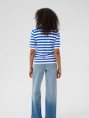 Kaffe Blue KAlizza Striped Knit Jumper - Image 2 of 6