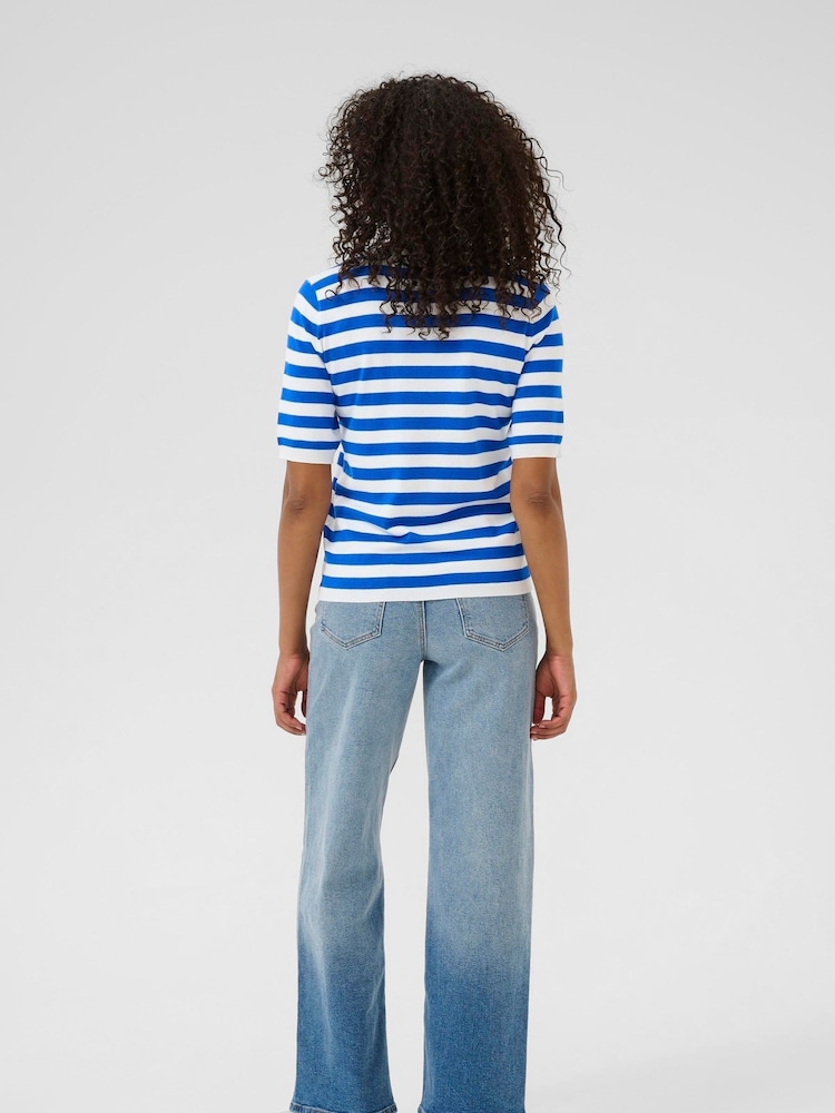 Kaffe Blue KAlizza Striped Knit Jumper - Image 2 of 6 Kaffe Blue KAlizza Striped Knit Jumper - Image 2 of 6