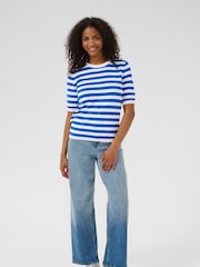 Kaffe Blue KAlizza Striped Knit Jumper - Image 3 of 6
