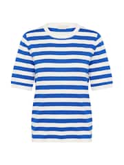 Kaffe Blue KAlizza Striped Knit Jumper - Image 5 of 6