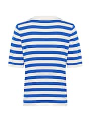 Kaffe Blue KAlizza Striped Knit Jumper - Image 6 of 6
