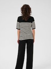 Kaffe Black KAlizza Striped Knitted Jumper - Image 2 of 6