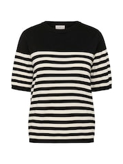 Kaffe Black KAlizza Striped Knitted Jumper - Image 5 of 6