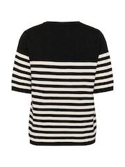 Kaffe Black KAlizza Striped Knitted Jumper - Image 6 of 6