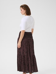 Kaffe KAbeathe Floral Print Midi Black Skirt - Image 2 of 6