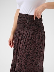 Kaffe KAbeathe Floral Print Midi Black Skirt - Image 4 of 6