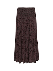 Kaffe KAbeathe Floral Print Midi Black Skirt - Image 5 of 6