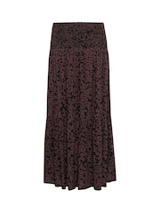 Kaffe KAbeathe Floral Print Midi Black Skirt - Image 6 of 6