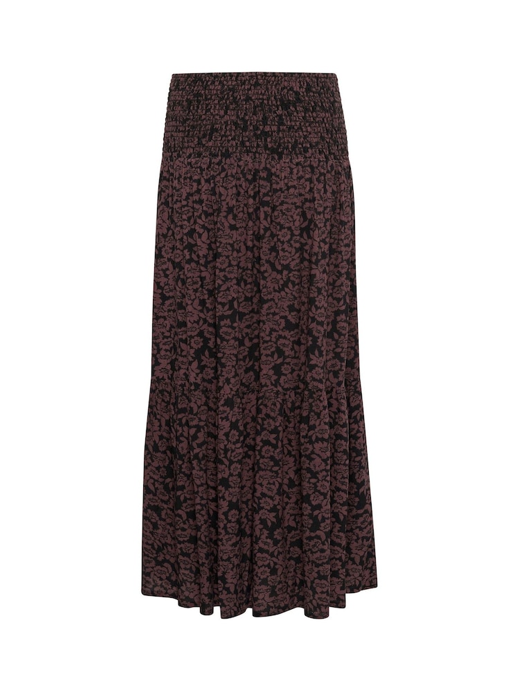 Kaffe KAbeathe Floral Print Midi Black Skirt - Image 6 of 6