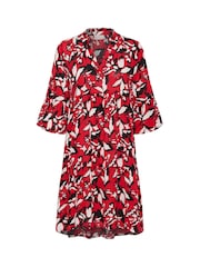 Kaffe Red KAhera Amber Printed Knee Length Dress - Image 5 of 6