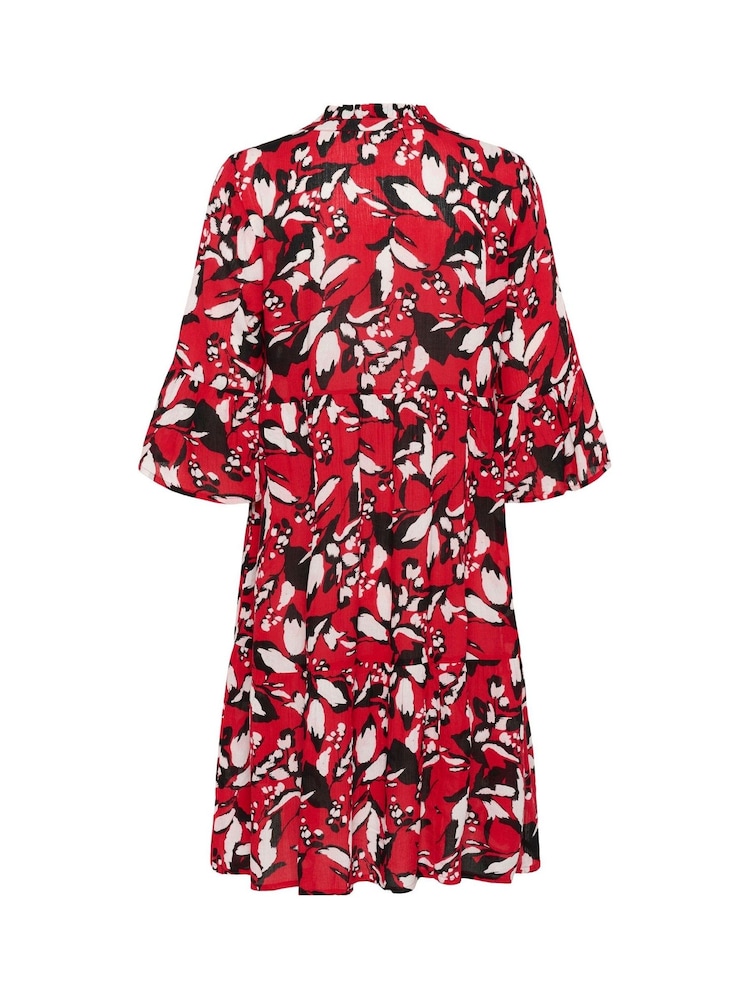 Kaffe Red KAhera Amber Printed Knee Length Dress - Image 6 of 6