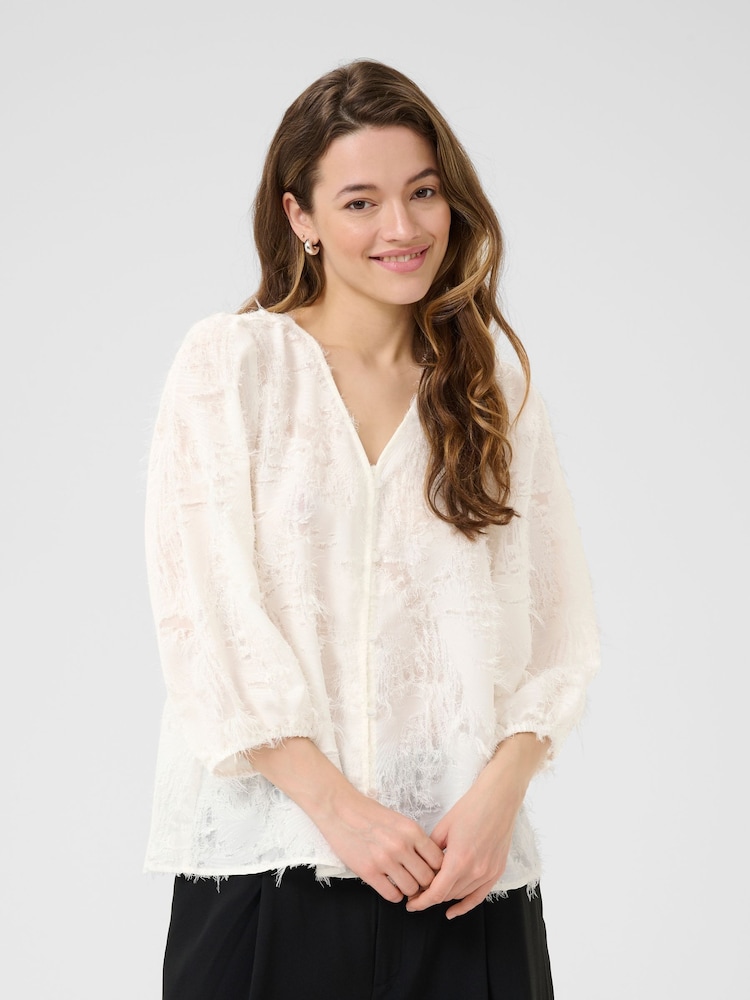 KApariva V-Neck 3/4 Sleeve Blouse - Image 1 of 6 KApariva V-Neck 3/4 Sleeve Blouse - Image 1 of 6