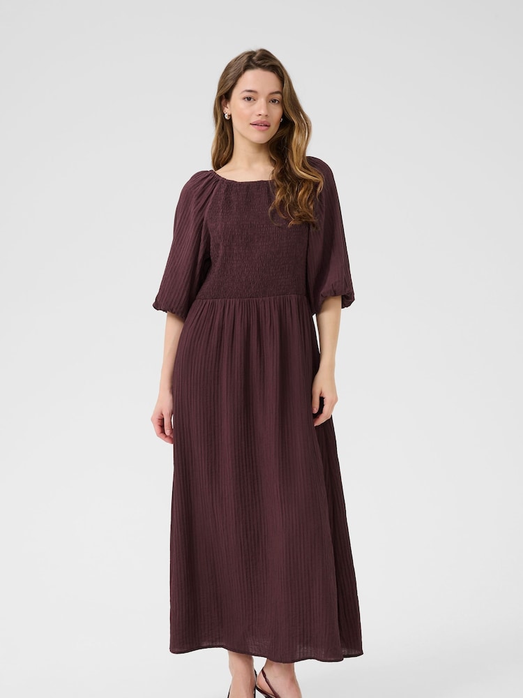 Kaffe Purple Kalianna 3/4 Sleeve Smock Dress - Image 1 of 5 Kaffe Purple Kalianna 3/4 Sleeve Smock Dress - Image 1 of 5