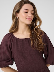 Kaffe Purple Kalianna 3/4 Sleeve Smock Dress - Image 3 of 5