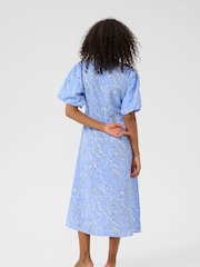 Kaffe Blue KAhannah V-Neck Midi Dress - Image 2 of 6