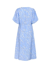 Kaffe Blue KAhannah V-Neck Midi Dress - Image 6 of 6