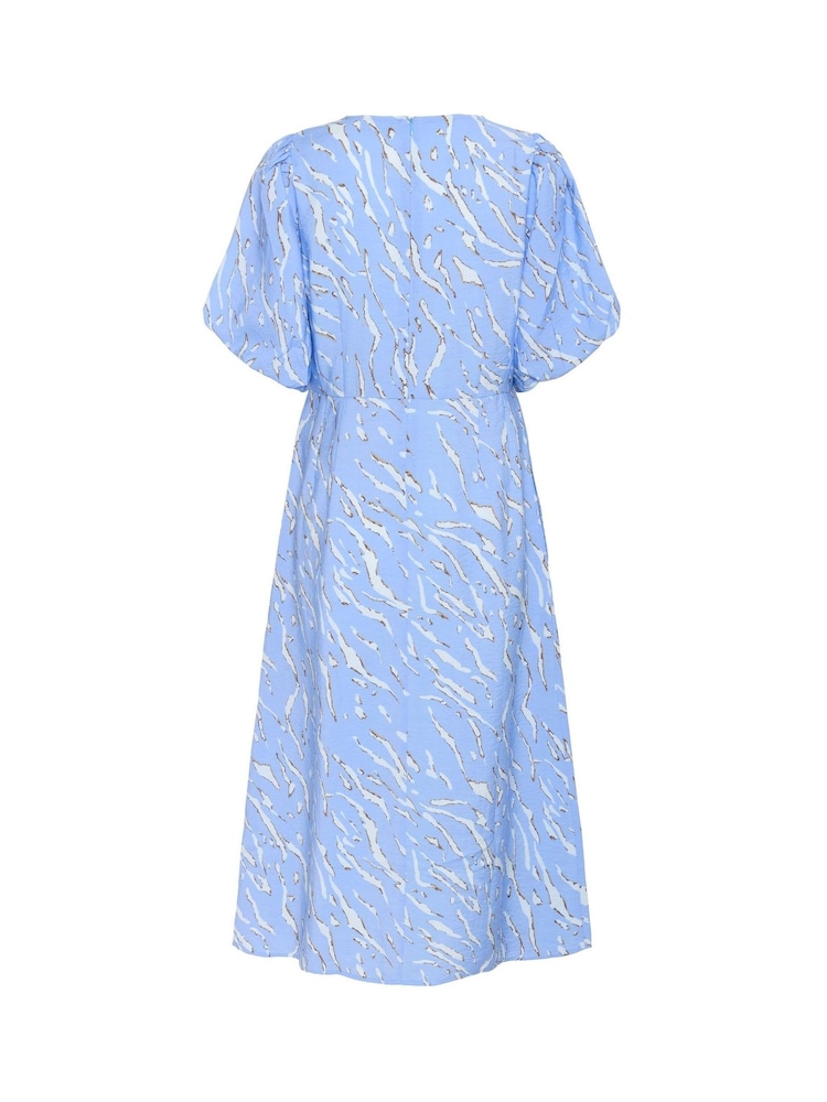 Kaffe Blue KAhannah V-Neck Midi Dress - Image 6 of 6
