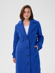 Kaffe Blue KAanne Long Sleeve Coat - Image 1 of 6