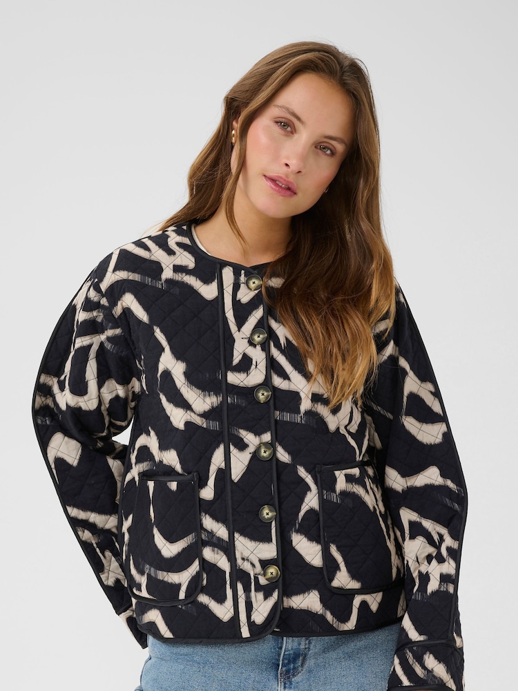 KAkayla Long Sleeve Quilted Black Jacket - Image 1 of 6