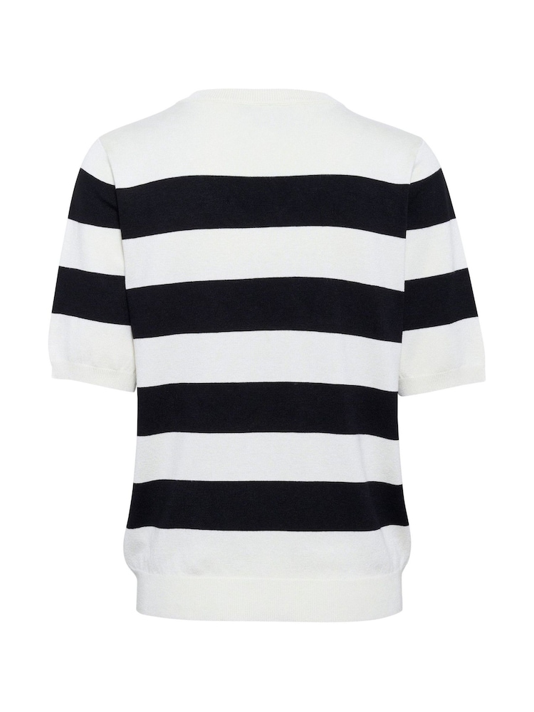 Kaffe KAlizza Striped V-Neck Pullover Black Jumper - Image 6 of 6