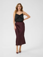Kaffe Red KAlotte Midi Skirt - Image 3 of 6