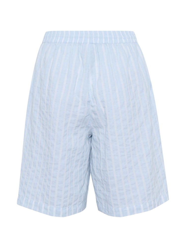 Kaffe Blue KAsara Drawstring Waist Striped Shorts - Image 5 of 5
