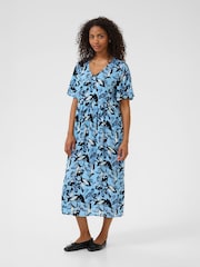 Kaffe Blue KAjessi Floral Print Dress - Image 1 of 5