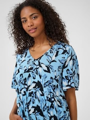 Kaffe Blue KAjessi Floral Print Dress - Image 3 of 5