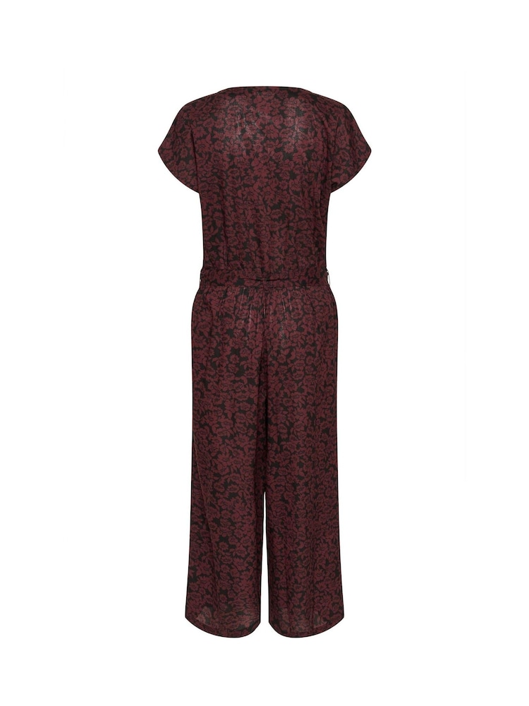 Kaffe KAbeathe V-Neck Short Sleeve Black Jumpsuit - Image 5 of 5