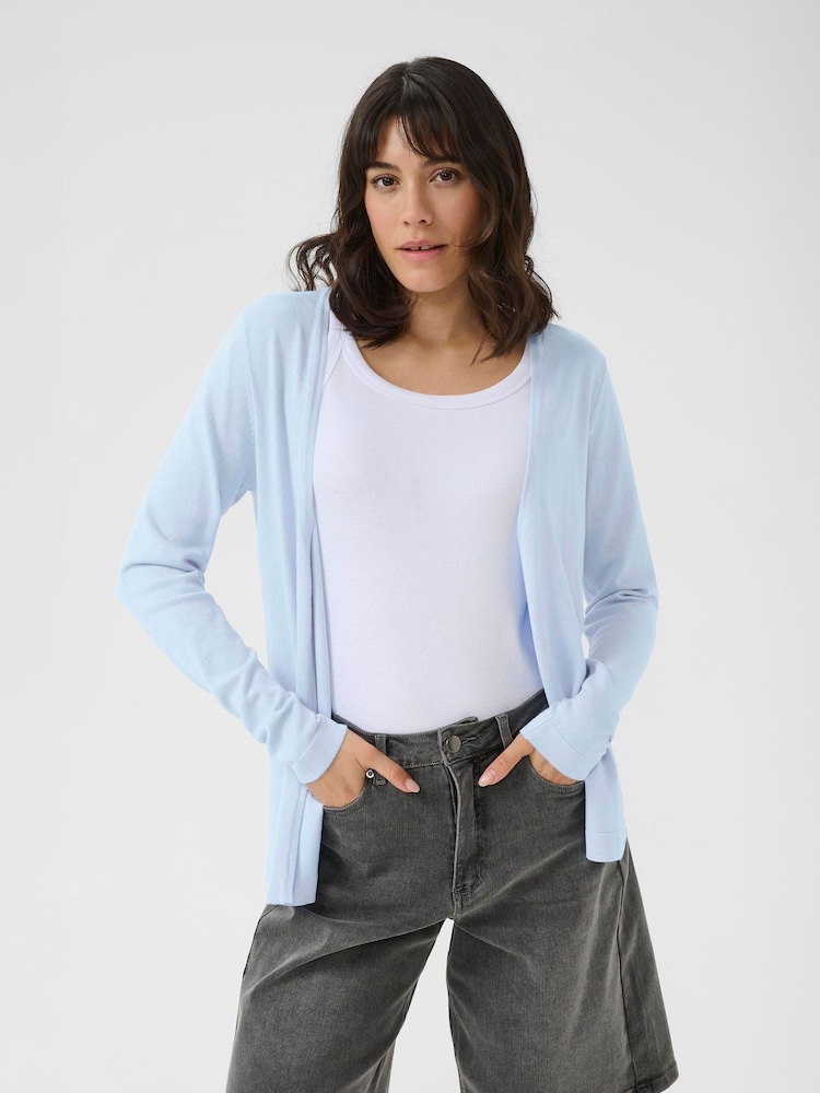 Kaffe Blue KAfenia Astrid Long Sleeve Cardigan - Image 1 of 6 Kaffe Blue KAfenia Astrid Long Sleeve Cardigan - Image 1 of 6