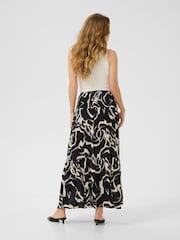 Kaffe KAbeathe Elastic Waist Patterned Black Skirt - Image 3 of 6