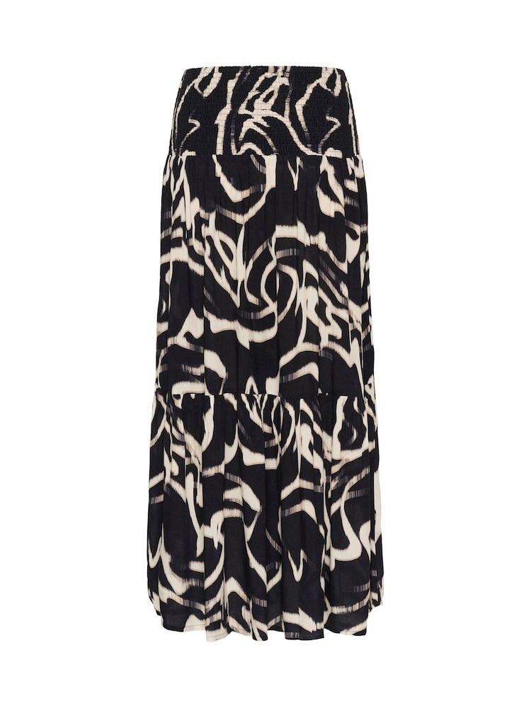 Kaffe KAbeathe Elastic Waist Patterned Black Skirt - Image 6 of 6 Kaffe KAbeathe Elastic Waist Patterned Black Skirt - Image 6 of 6