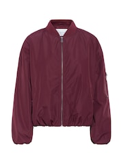 Kaffe Red Kalorena Zip Fastening Bomber Jacket - Image 5 of 6