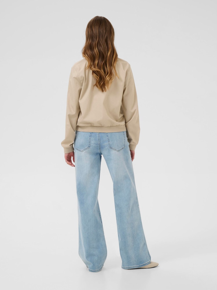 Kaffe Grey KAlea Zip Fastening Bomber Jacket - Image 2 of 6 Kaffe Grey KAlea Zip Fastening Bomber Jacket - Image 2 of 6