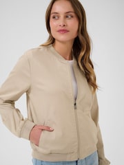 Kaffe Grey KAlea Zip Fastening Bomber Jacket - Image 4 of 6