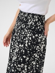 Kaffe KAbeathe Graphic Printed Midi Black Skirt - Image 4 of 6