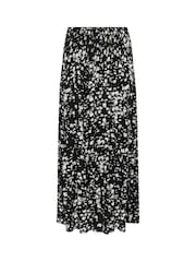 Kaffe KAbeathe Graphic Printed Midi Black Skirt - Image 5 of 6
