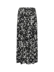 Kaffe KAbeathe Graphic Printed Midi Black Skirt - Image 6 of 6