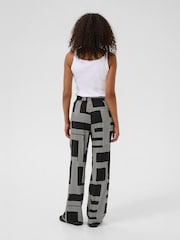Kaffe KAdonny Elastic Waist Patterned Black Trousers - Image 2 of 6