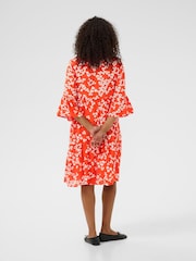 Kaffe Red KAhera Printed Knee Length Dress - Image 3 of 5