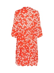 Kaffe Red KAhera Printed Knee Length Dress - Image 5 of 5