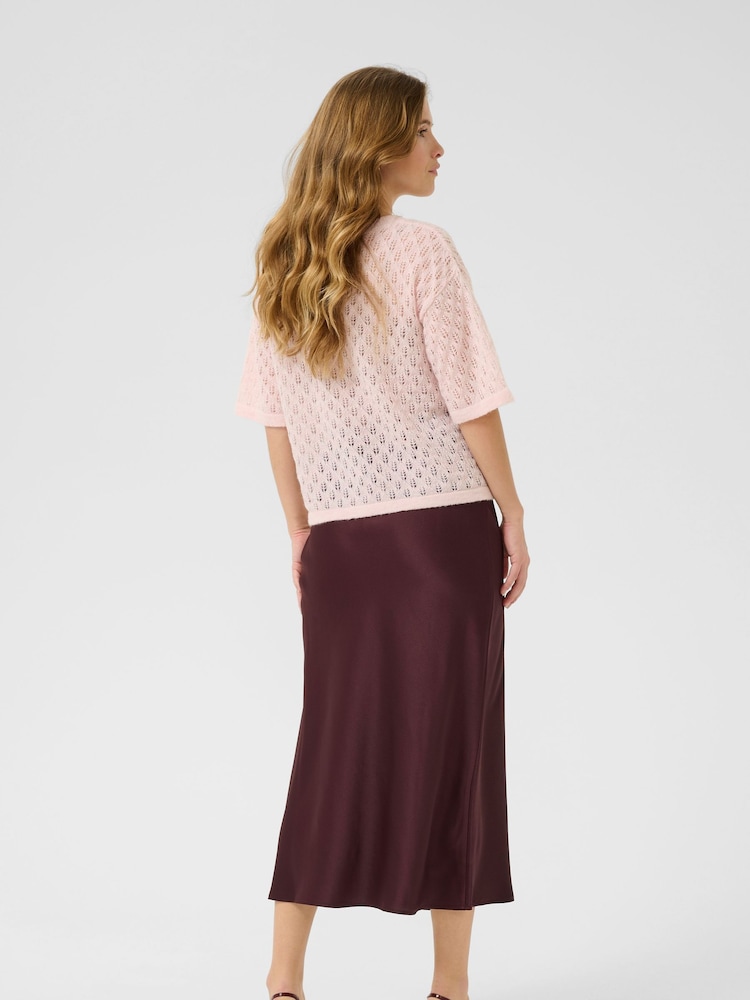 Kaffe Pink KAlourine V-Neck Jumper - Image 2 of 6 Kaffe Pink KAlourine V-Neck Jumper - Image 2 of 6