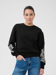Kaffe KAvivian Long Sleeve Black Jumper - Image 1 of 6