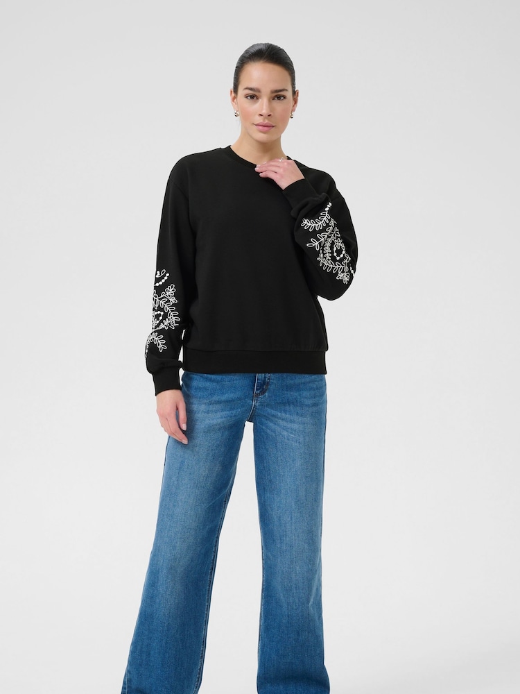 Kaffe KAvivian Long Sleeve Black Jumper - Image 2 of 6