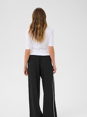 Kaffe KAtessa Loose Fit Side Strip Black Trousers - Image 2 of 6