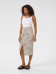 Kaffe Natural KAlisa Midi Skirt - Image 2 of 4