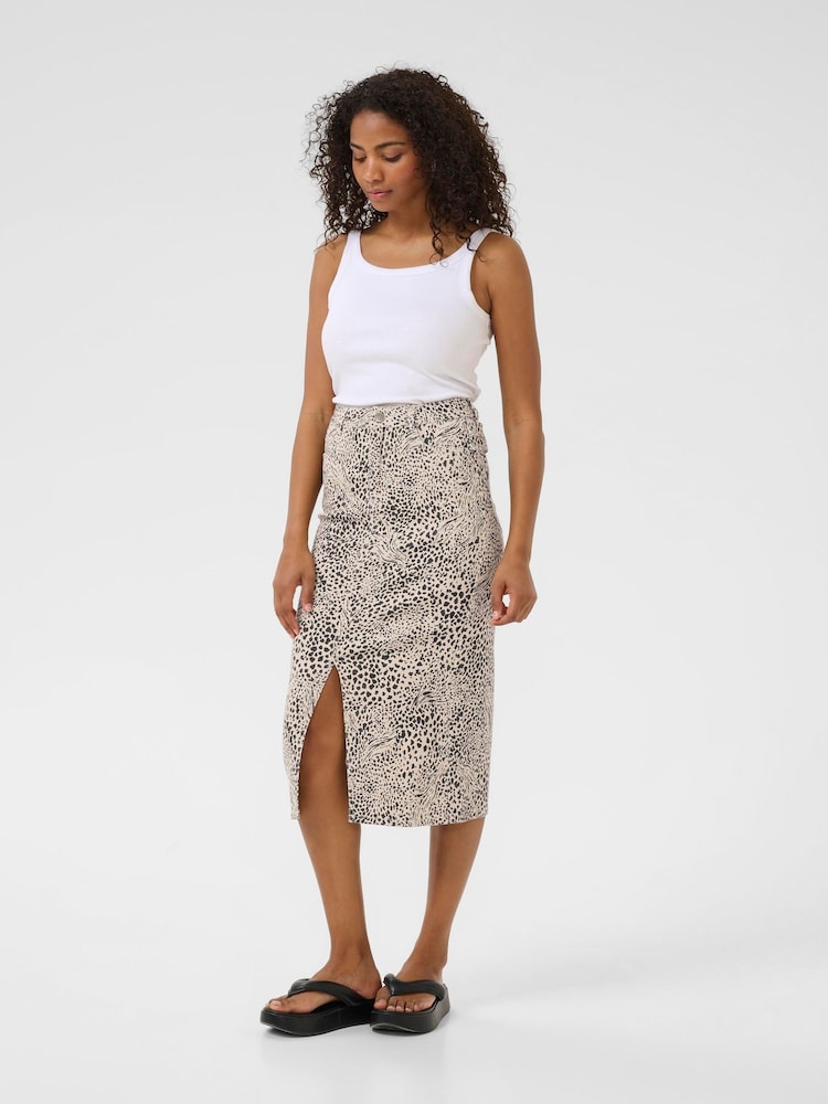 Kaffe Natural KAlisa Midi Skirt - Image 2 of 4 Kaffe Natural KAlisa Midi Skirt - Image 2 of 4