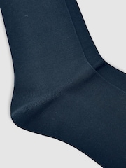 Reiss Navy Milo Cotton-Blend Logo Embroidery Socks - Image 2 of 3